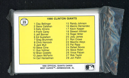 1990 Best Clinton Giants Complete Set Clay Bellinger 543789