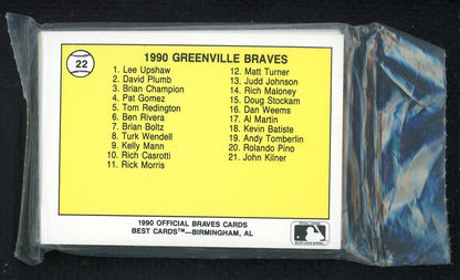 1990 Best Greenville Braves Complete Set Turk Wendell 543806