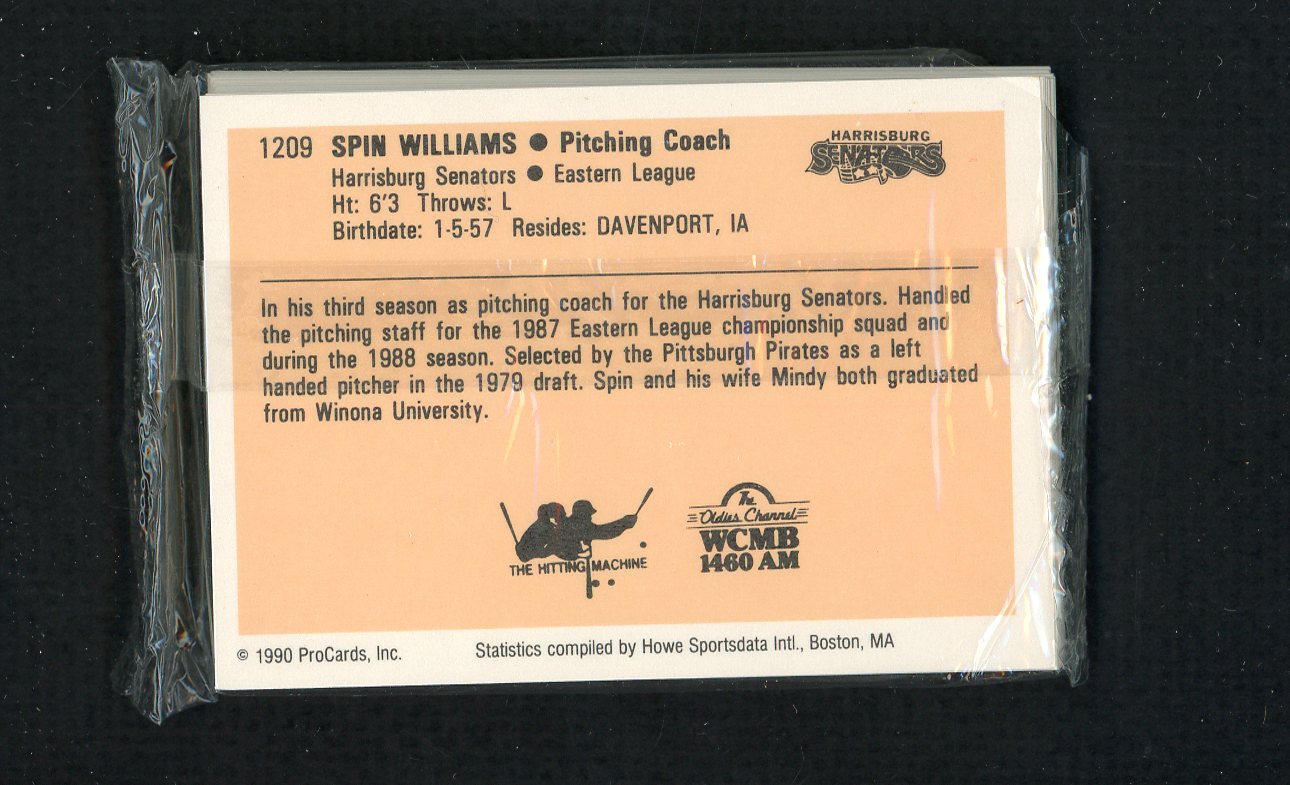 1990 Pro Card Harrisburg Senators Complete Set Moises Alou 543811