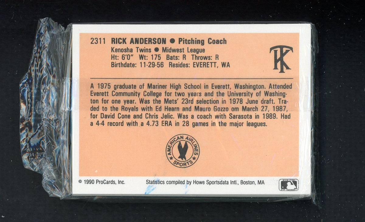 1990 Pro Card Kenosha Twins Complete Set Al Newman 543820