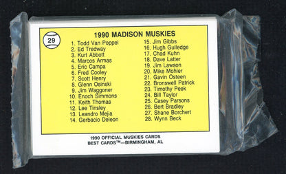 1990 Best Madison Muskies Complete Set Todd Van Poppel 543827