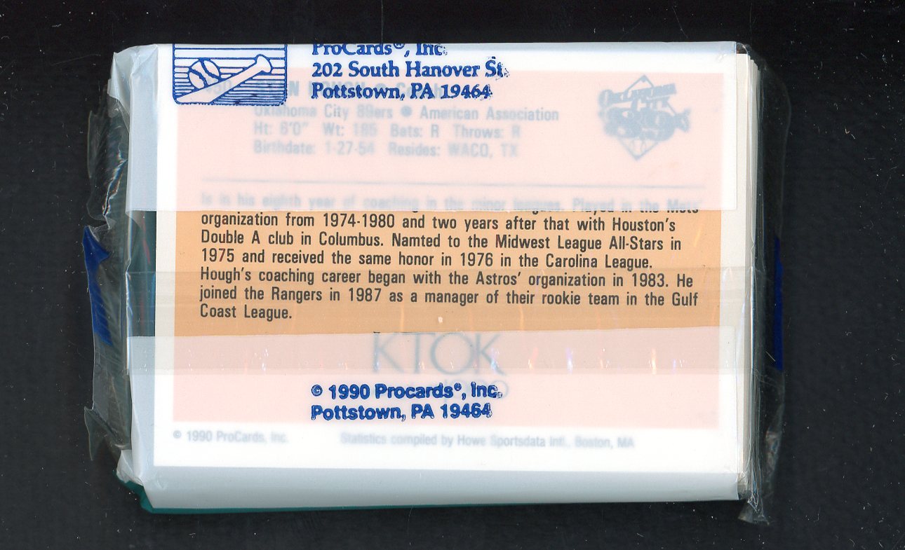 1990 Pro Card Oklahoma City 89ers Complete Set Juan Gonzalez 543838