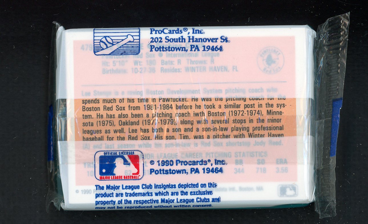 1990 Pro Card Pawtucket Red Sox Complete Set Mo Vaughn 543844