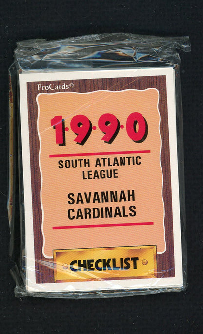 1990 Pro Card Savannah Cardinals Complete Set Paul Coleman 543861