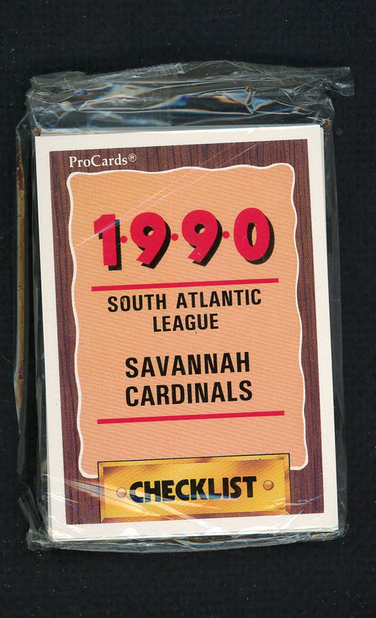1990 Pro Card Savannah Cardinals Complete Set Paul Coleman 543861