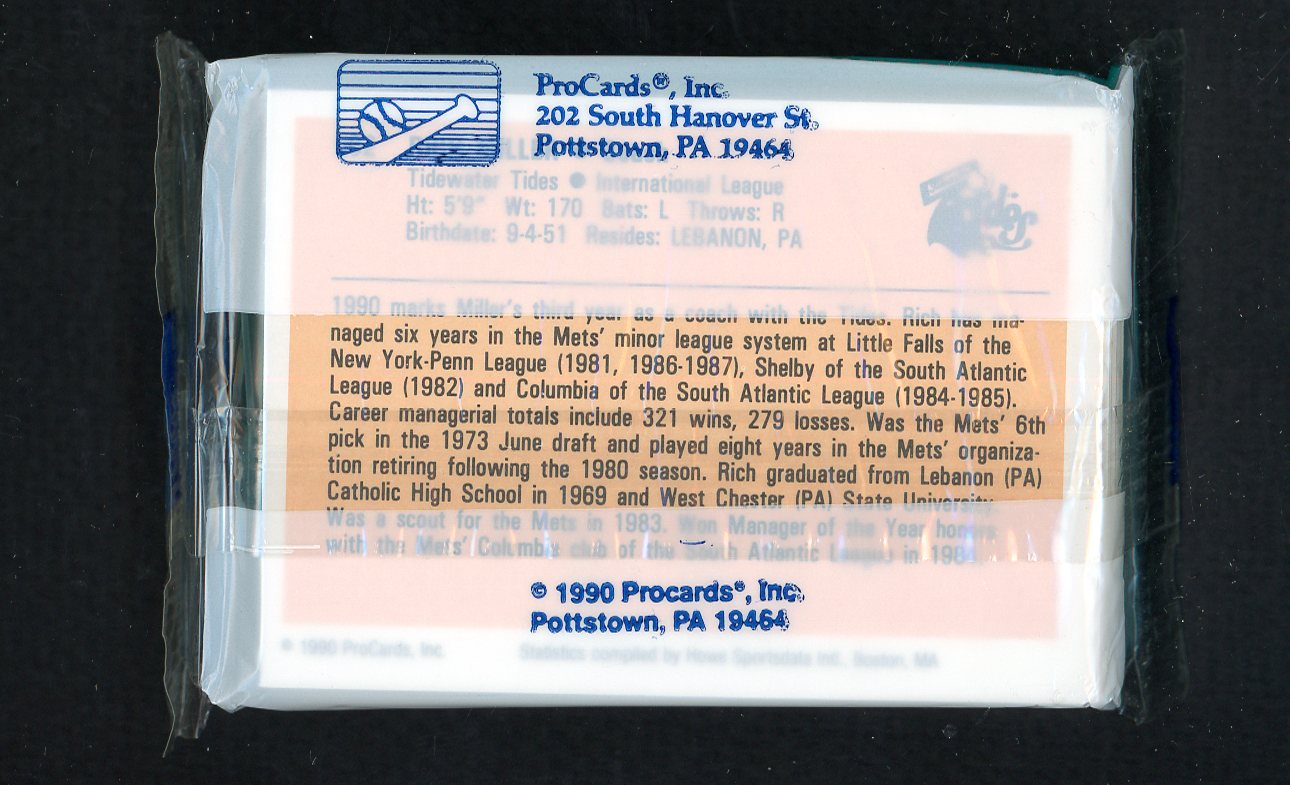1990 Pro Card Tidewater Tides Complete Set Jeff Gardner 543877
