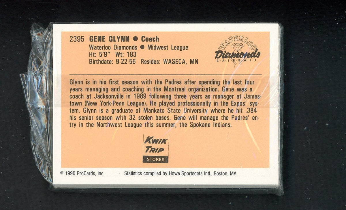 1990 Pro Card Waterloo Diamonds Complete Set Bryce Florie 543884