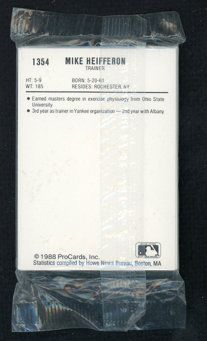 1988 Pro Card Albany Colonie Yankees Complete Set Jim Leyritz 543889