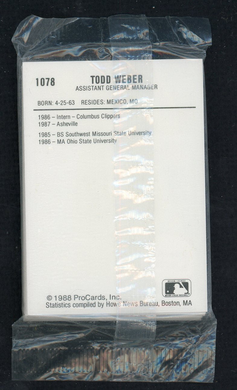 1988 Pro Card Asheville Tourists Complete Set Edgar Renteria 543891