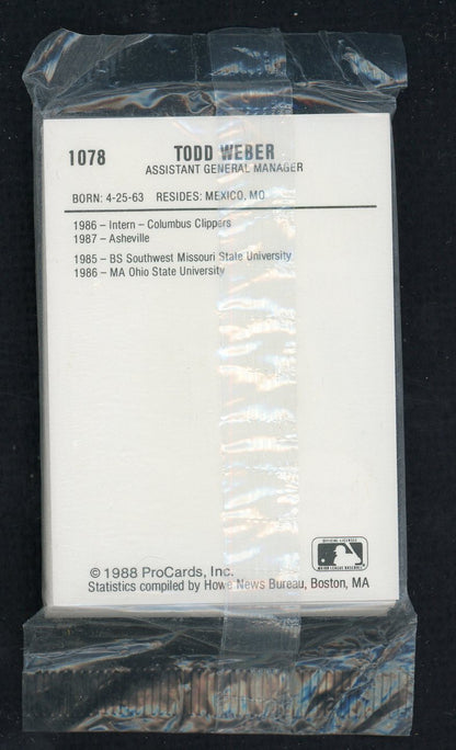 1988 Pro Card Asheville Tourists Complete Set Edgar Renteria 543891
