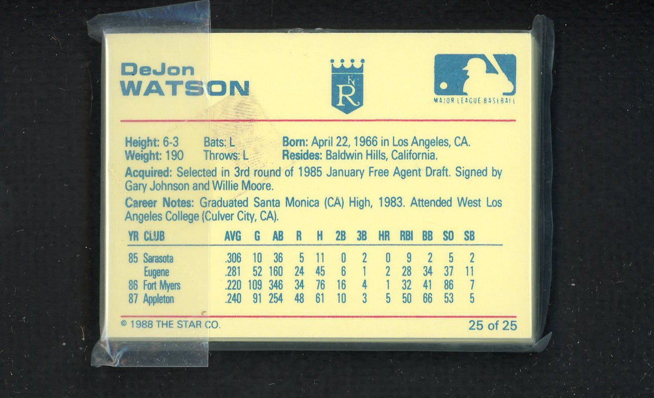 1988 Star Baseball City Royals Complete Set Jeff Conine 543894
