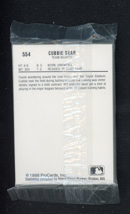 1988 Pro Card Iowa Cubs Complete Set Mark Grace 543926