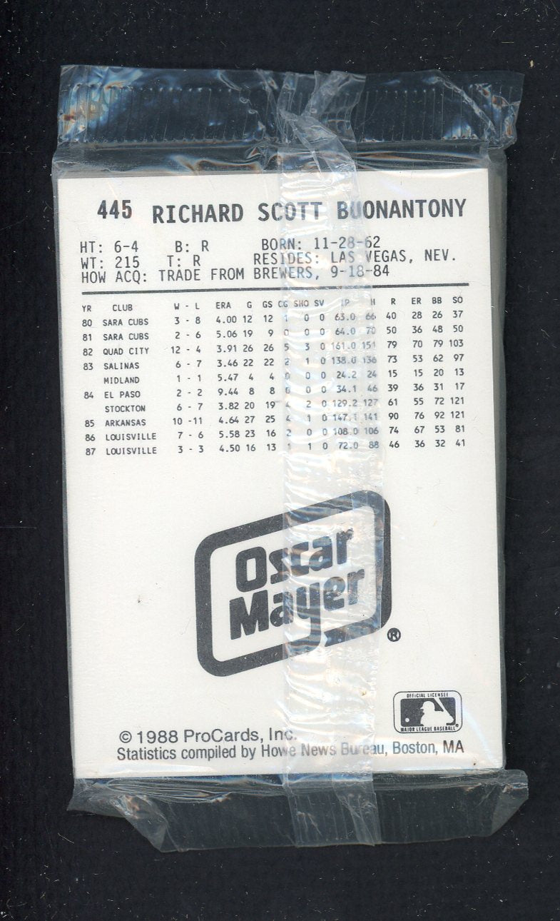 1988 Pro Card Louisville Redbirds Complete Set Cris Carpenter 543934