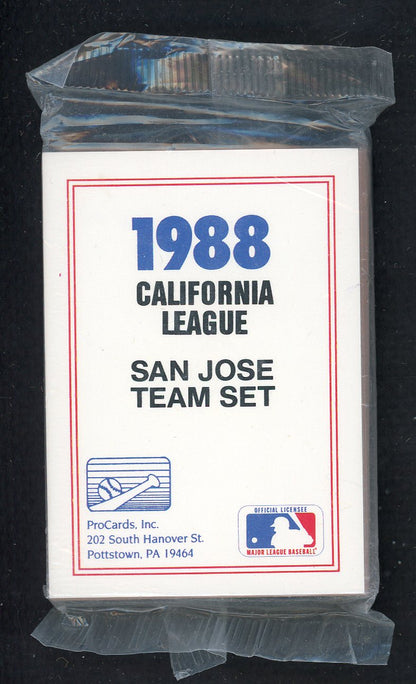1988 Pro Card San Jose Giants Complete Set Gil Heredia 543958