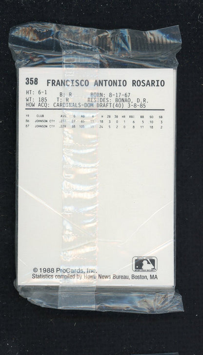 1988 Pro Card Savannah Cardinals Complete Set Keith Champion 543959