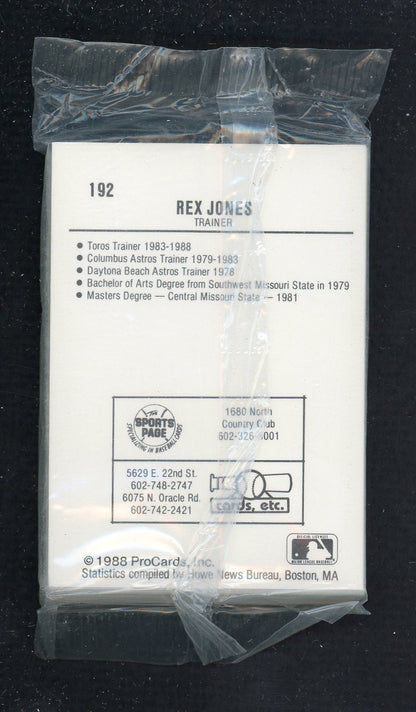 1988 Pro Card Tucson Toros Complete Set Craig Biggio 543975