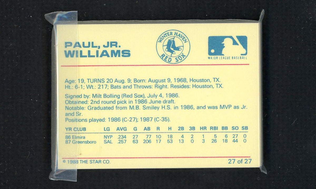 1988 Star Winter Haven Red Sox Complete Set Phil Plantier 543985