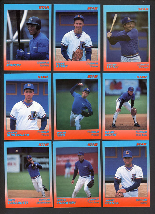 1989 Star Durham Bulls Orange Blue Complete Set Steve Avery 544033