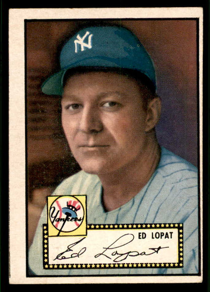1952 Topps Baseball #057 Eddie Lopat Yankees VG-EX Black 544140