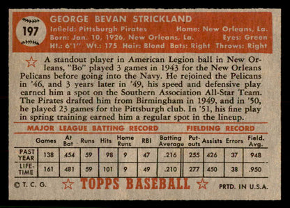 1952 Topps Baseball #197 George Strickland Pirates EX-MT 544269