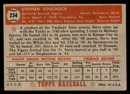 1952 Topps Baseball #234 Steve Souchock Tigers VG-EX 544304