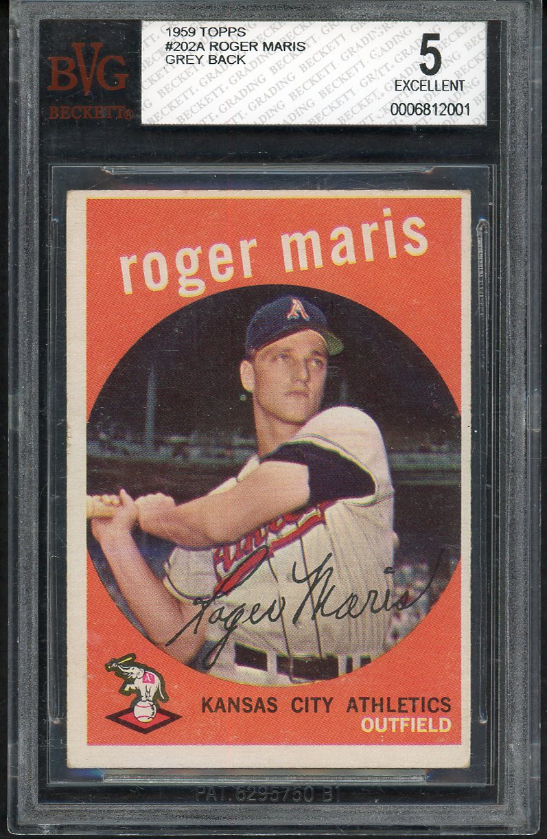 1959 Topps Baseball #202 Roger Maris A's BVG 5 EX 544777