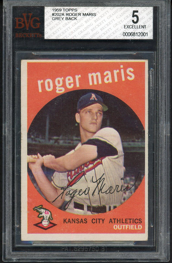 1959 Topps Baseball #202 Roger Maris A's BVG 5 EX 544777