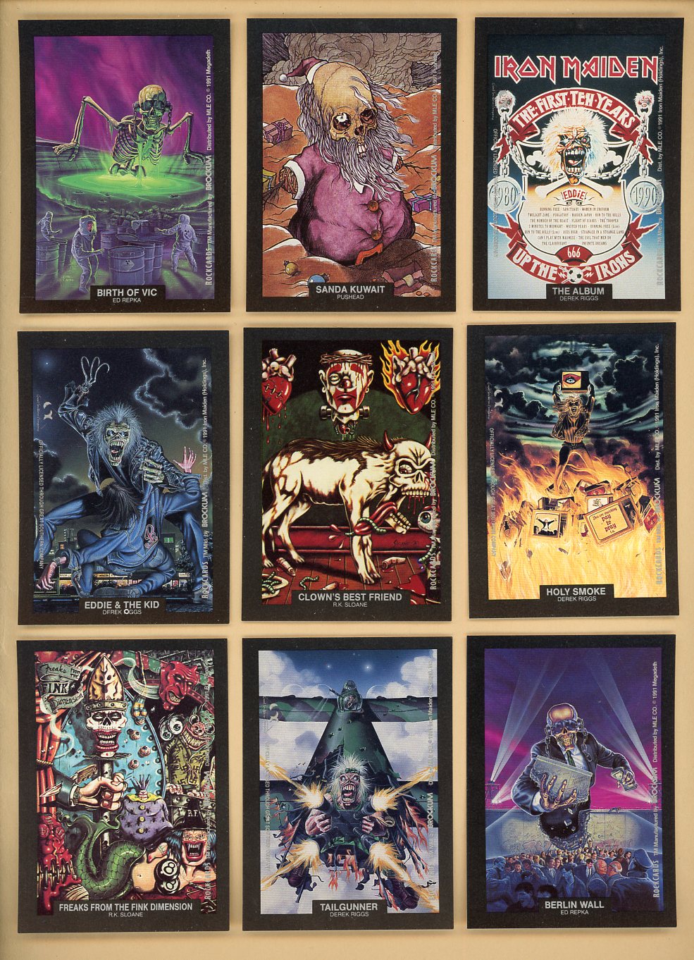 1991 Brockum Rock Cards Art Stickers Complete Set 544914