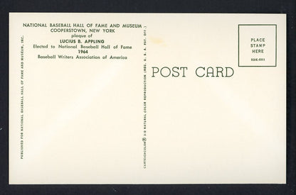 Yellow Hall of Fame Postcard Luke Appling White Sox Signed Autographed