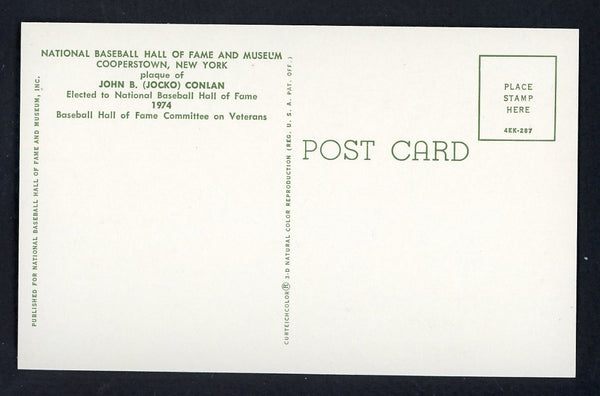 Yellow Hall of Fame Postcard Jocko Conlan Umpire Signed Autographed