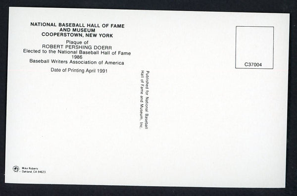 Yellow Hall of Fame Postcard Bobby Doerr Red Sox Signed Autographed