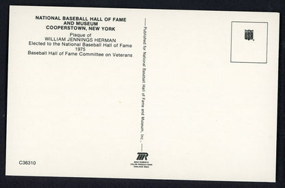 Yellow Hall of Fame Postcard Billy Herman Cubs Signed Autographed