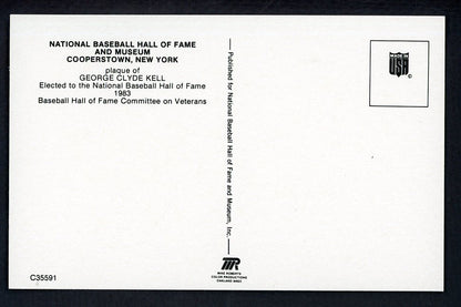 Yellow Hall of Fame Postcard George Kell Tigers Signed Autographed