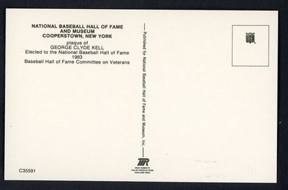 Yellow Hall of Fame Postcard George Kell Tigers Signed Autographed