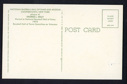 Yellow Hall of Fame Postcard George Kelly Giants Signed Autographed