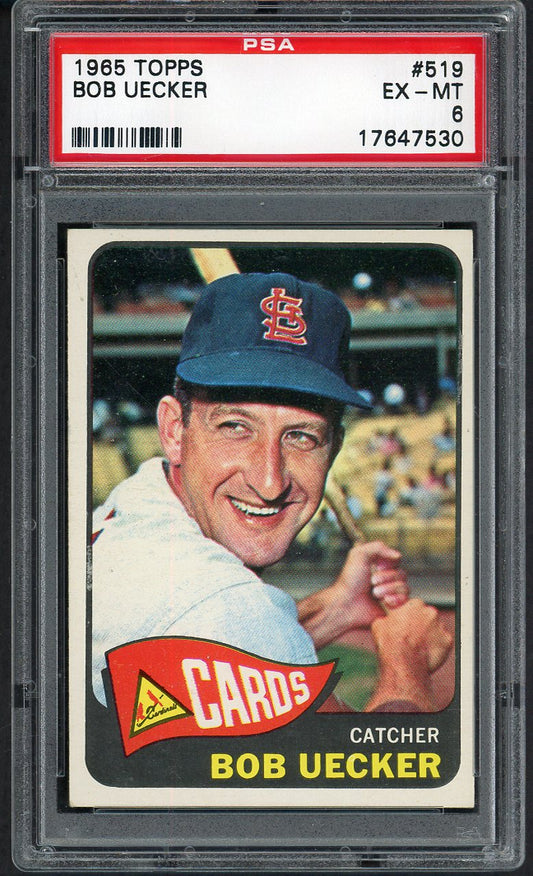1965 Topps Baseball #519 Bob Uecker Cardinals PSA 6 EX-MT 545317