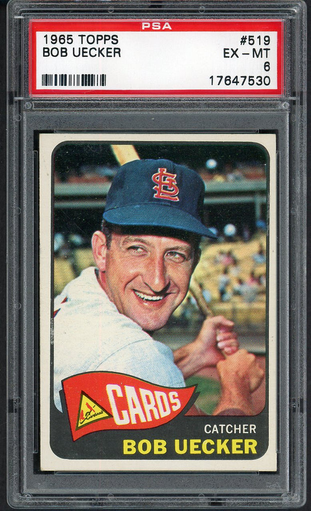 1965 Topps Baseball #519 Bob Uecker Cardinals PSA 6 EX-MT 545317