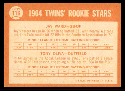 1964 Topps Baseball #116 Tony Oliva Twins EX-MT/NR-MT 545443