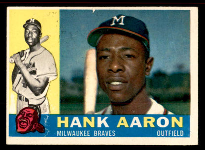 1960 Topps Baseball #300 Hank Aaron Braves VG-EX 545511
