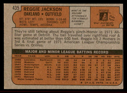 1972 Topps Baseball #435 Reggie Jackson A's EX-MT 545596