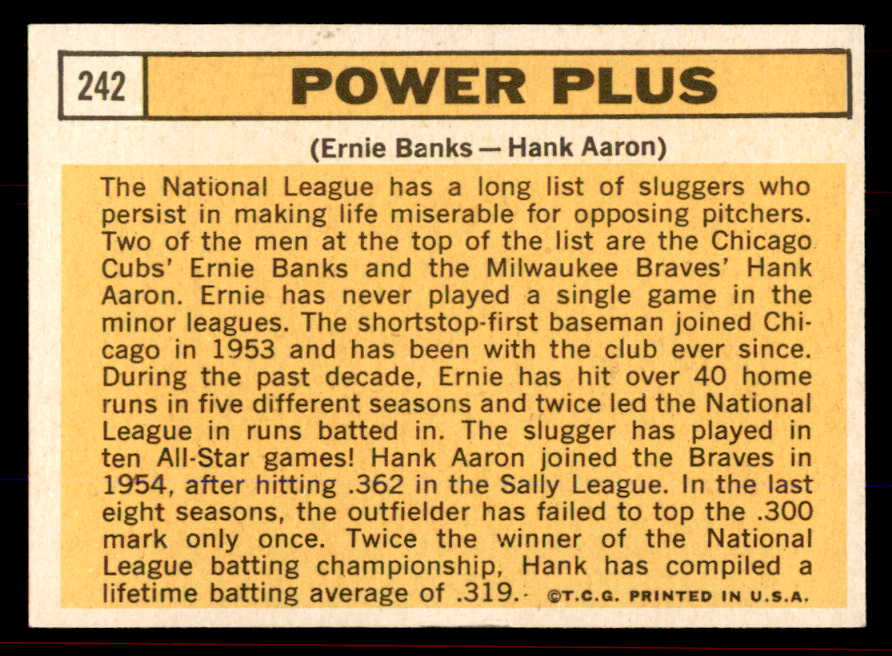 1963 Topps Baseball #242 Hank Aaron Ernie Banks EX+/EX-MT 545694
