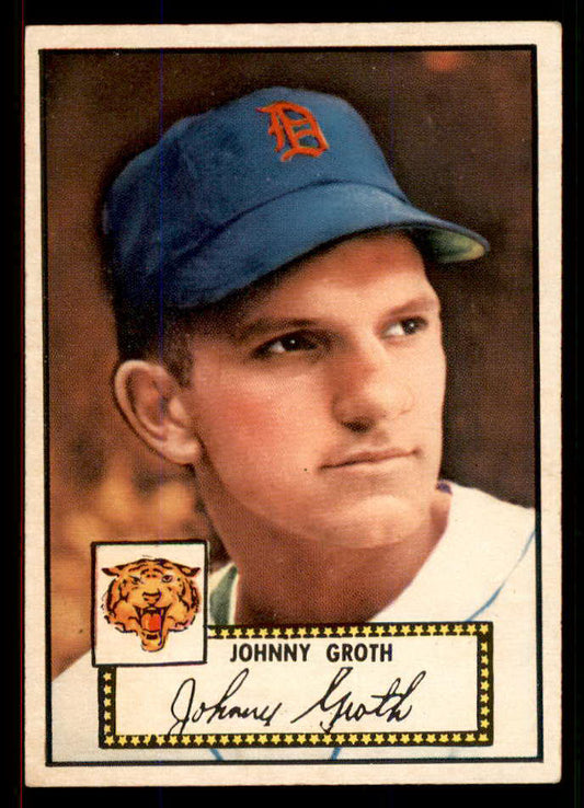 1952 Topps Baseball #025 Johnny Groth Tigers EX-MT Red 545866