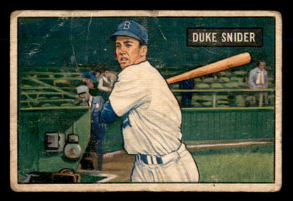 1951 Bowman Baseball #032 Duke Snider Dodgers Fair 545902
