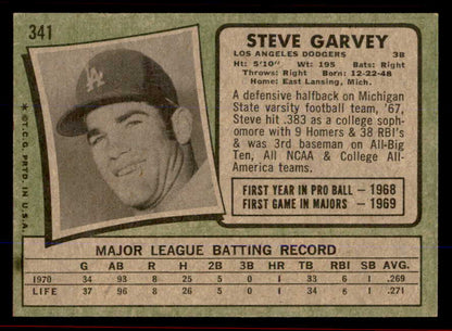 1971 Topps Baseball #341 Steve Garvey Dodgers EX-MT 545959