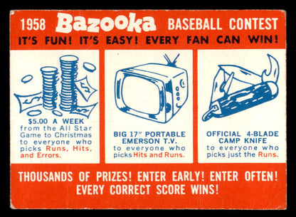 1958 Topps Baseball Contest Card GD-VG 545979