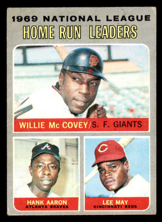 1970 Topps Baseball #065 N.L. Home Run Leaders Hank Aaron VG-EX 545991