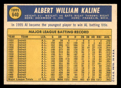 1970 Topps Baseball #640 Al Kaline Tigers EX 546033