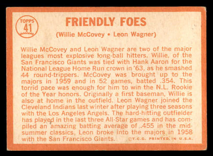 1964 Topps Baseball #041 Willie McCovey Leon Wagner VG-EX 546187