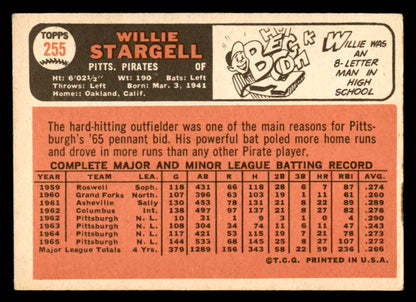 1966 Topps Baseball #255 Willie Stargell Pirates VG-EX 546206