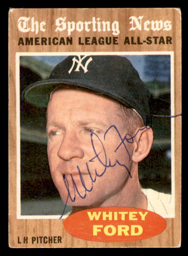 1962 Topps #475 Whitey Ford A.S. Yankees Signed Autographed